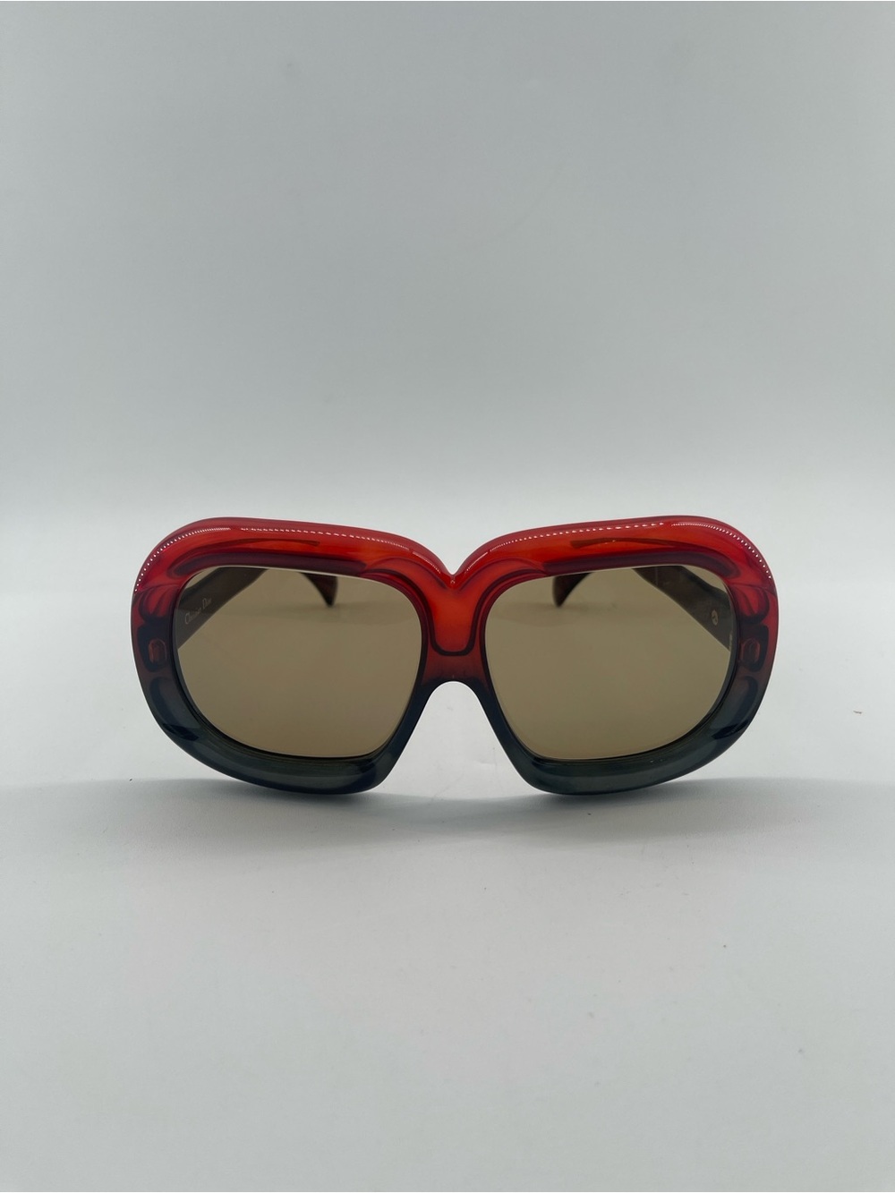 Dior Red to Black Gradient Oversized Square Sunglasses